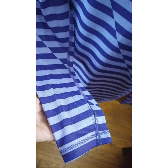 Nike Pro Womens Dri-Fit Shirt HyperWarm Fitted Long Sleeve Purple Stripe L - Picture 4 of 8